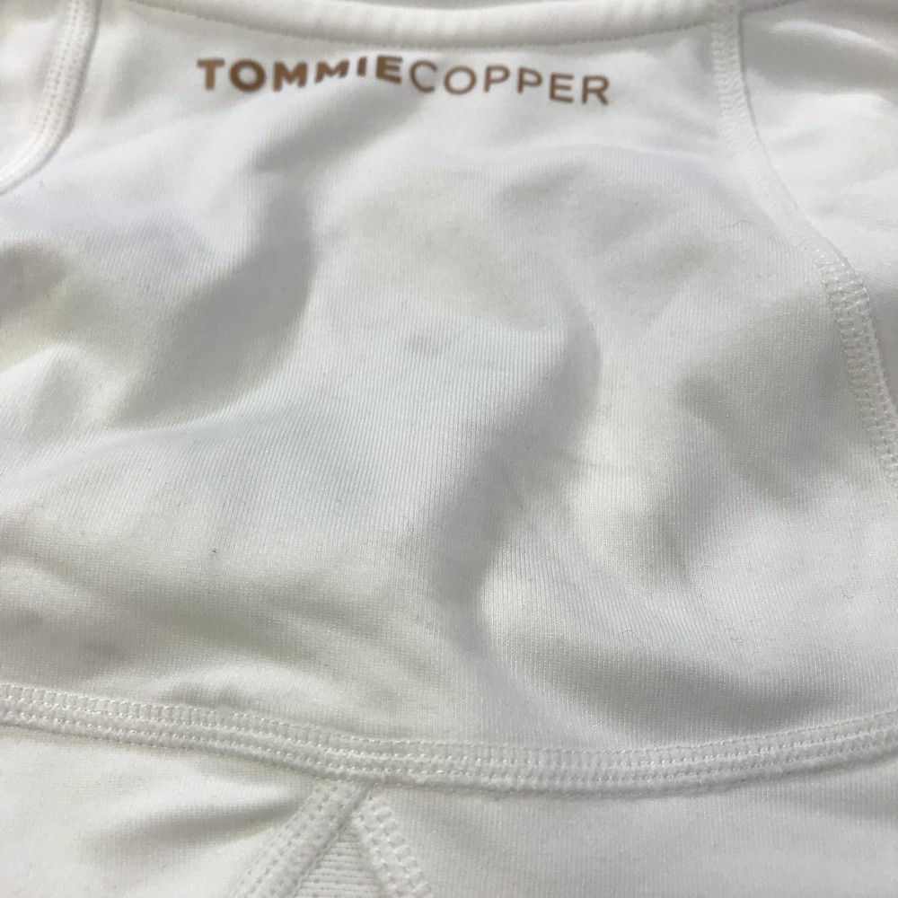 Tommie Copper Womens Lower Back Support Compression Zip Shirt Top Medium White