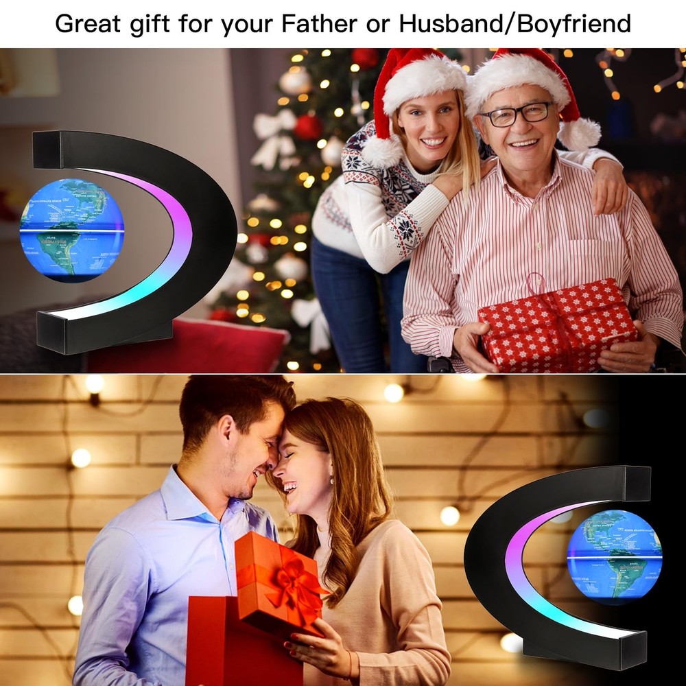 Upgraded Magnetic Levitation Floating Globe with Shape Base, Floating World M...