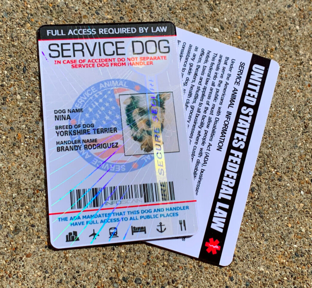 Service Dog ID Card Customized Holographic