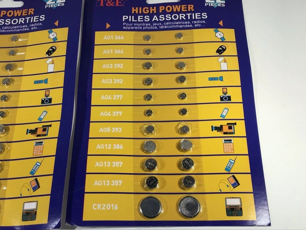 Battery VALUE Pack Assorted 44 Batteries 2 Cards Free Shipping