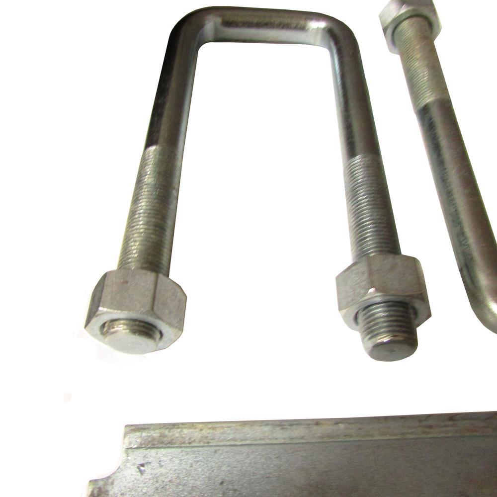 Leaf Spring U-Bolt Kit 2" Square Head 9/16" Diameter for Boat Trailer Axles