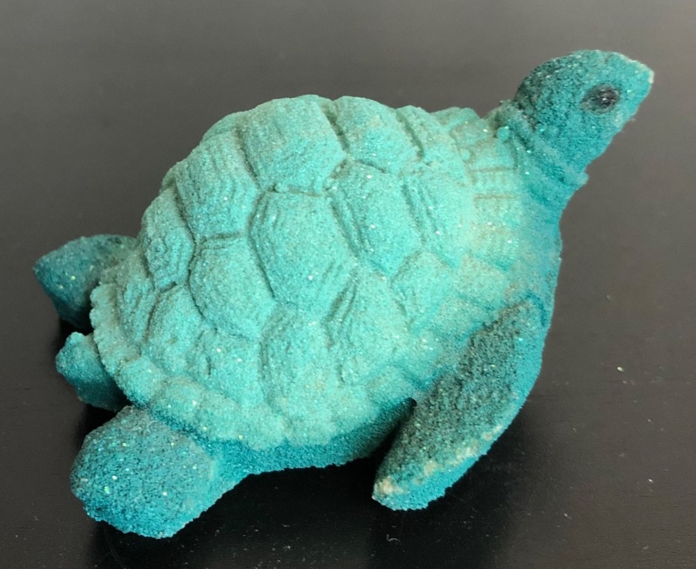 Teal Glitter Sand Turtle Figurine
