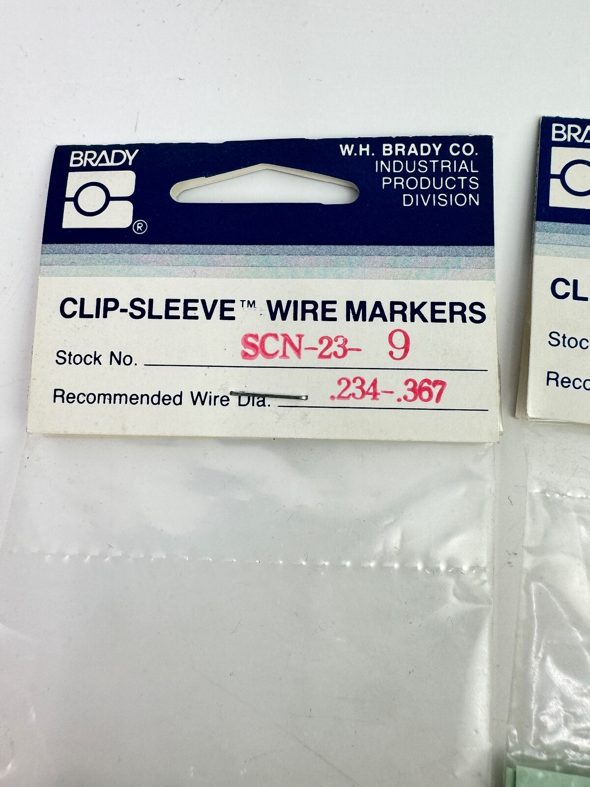 BRADY SCN-23 ASSORTED CLIP-SLEEVE WIRE MARKERS *LOT OF 3 BAGS* #4, 6, 9