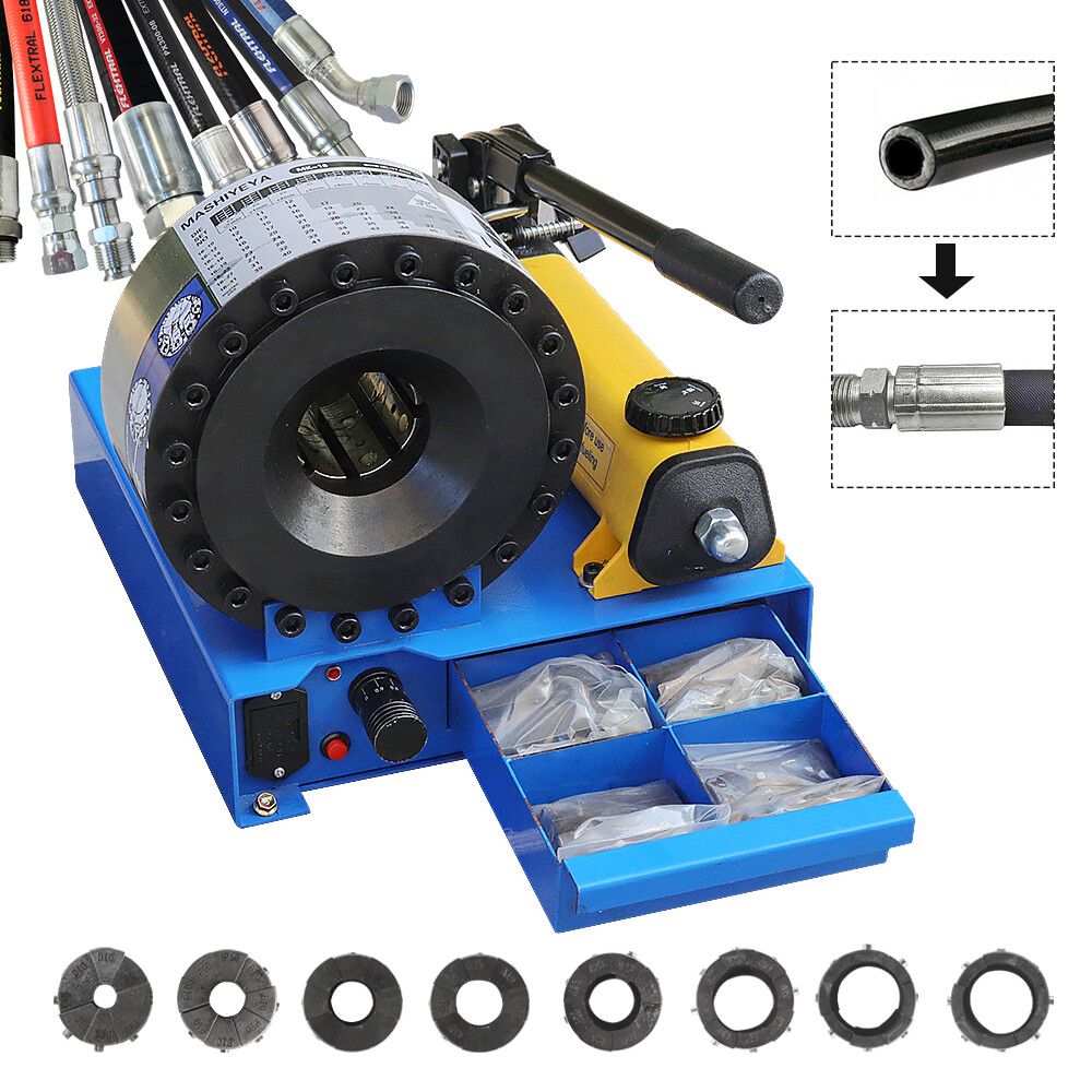 Hydraulic Hose Crimping Machine With 8 Set Magnetic Dies 1/8-1inch Hose Crimper