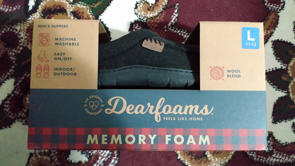 Dearforms Memory Foam Mens Slippers 11-12