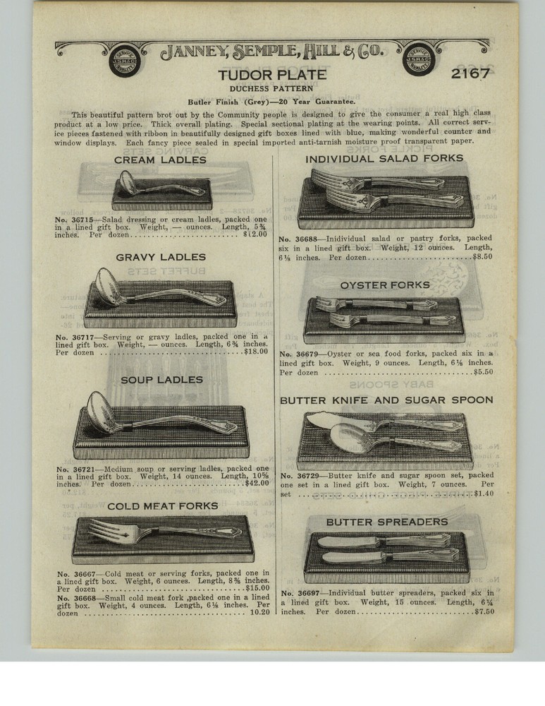 1924 PAPER AD 4 PG Tudor Plate Silverware Duchess Pattern