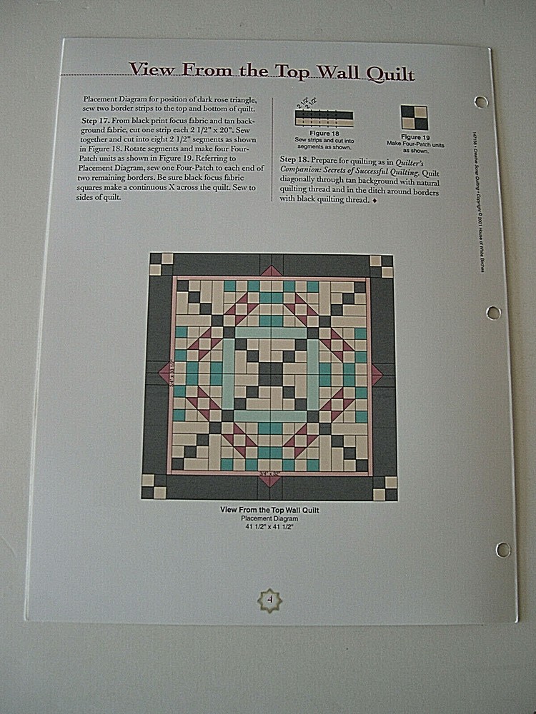 View From The Top Wall Quilt Pattern Creative Scrap Quilting