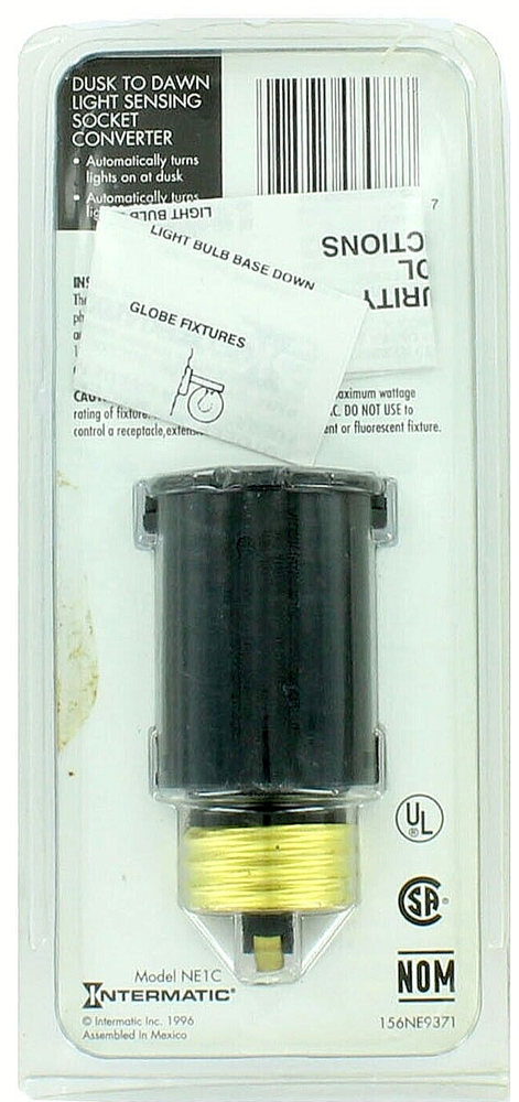 Intermatic Dusk To Dawn Automatic Light Control Sensing Socket Converter #NE1C
