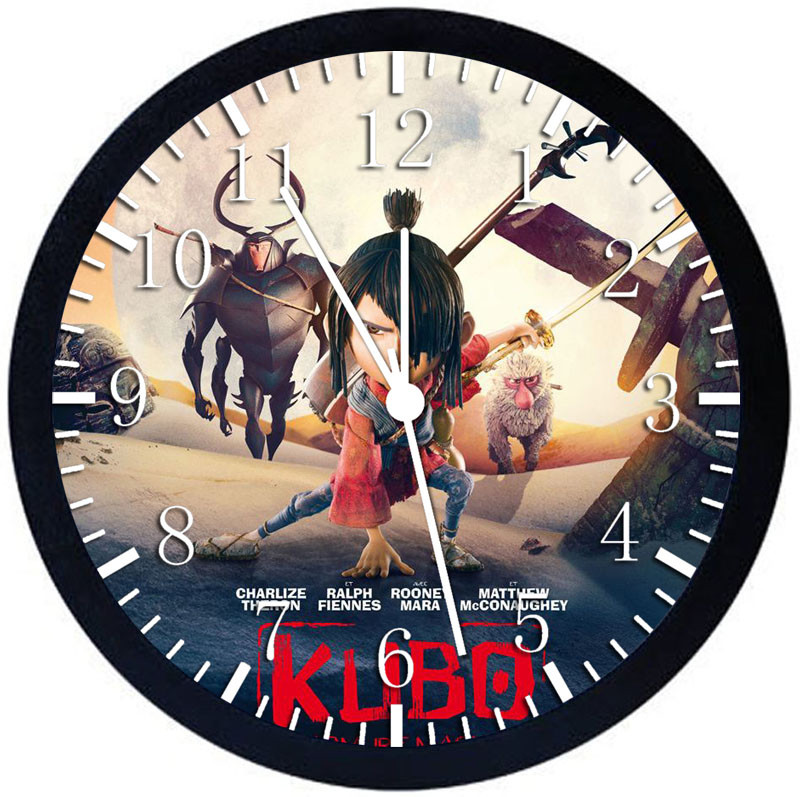 Kubo Black Frame Wall Clock Nice For Decor or Gifts E428