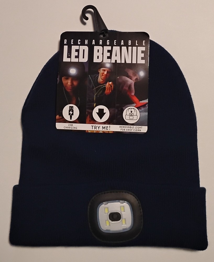 Dark Blue Rechargeable LED Beanie headlamp