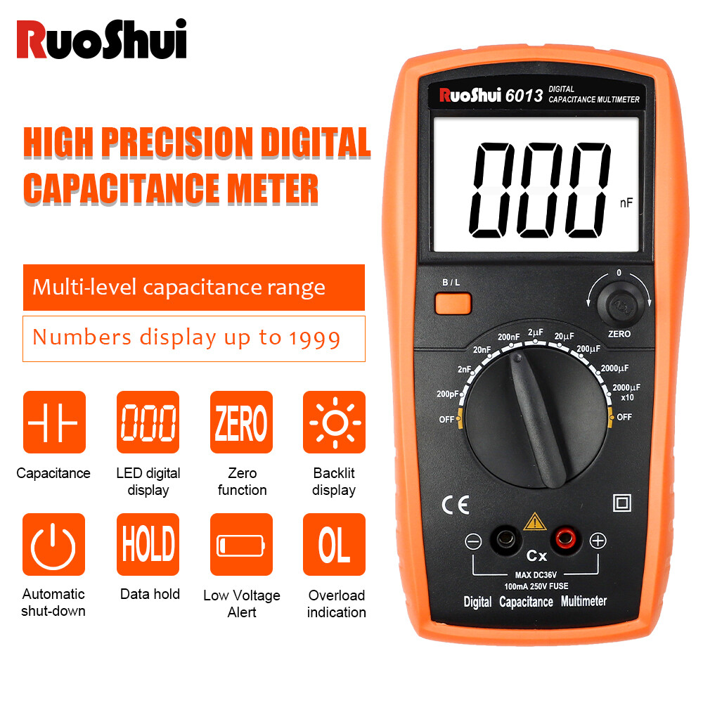 Digital Capacitance Multimeter Multi Tester Electrical Tools AC DC