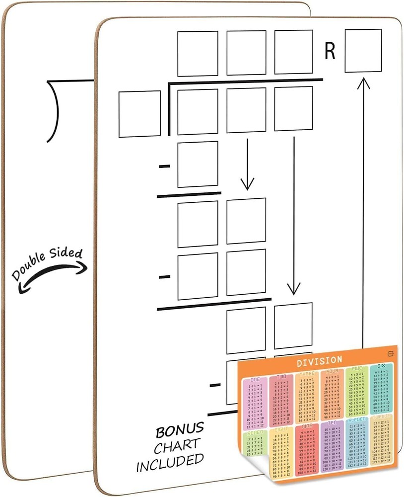SCRIBBLEDO Dry Erase Division White Board 9x12Inch Small Chart