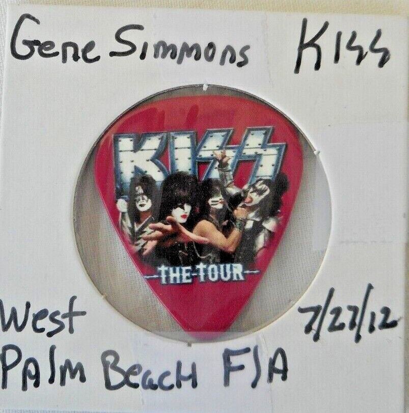 Gene Simmons   Kiss  Guitar Pick West Palm Beach Florida 7/22/2012 The Tour