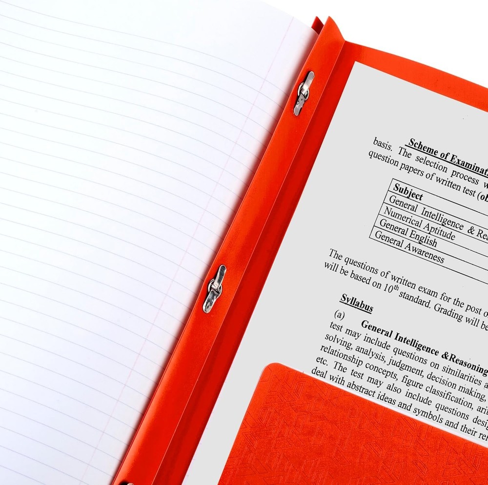 Durable Water-Resistant Plastic Folder - 2 Pockets & Prong Fasteners, Fire Red