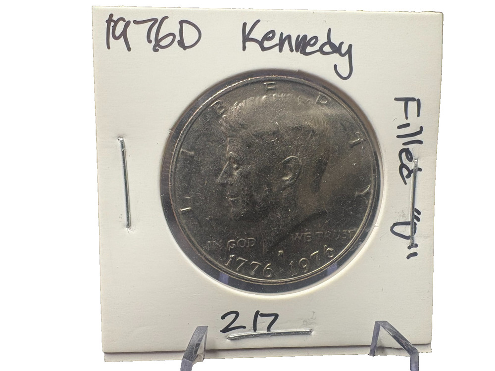 1976D - Kennedy Half Dollar Error - Filled "D" Mint Mark - #217