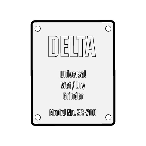 Delta 1340690 Nameplate