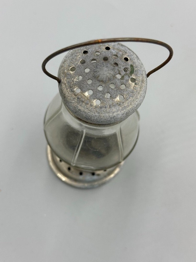 c. 1910 CANDLE Holder Figural LANTERN Glass CANDY CONTAINER A&E 456