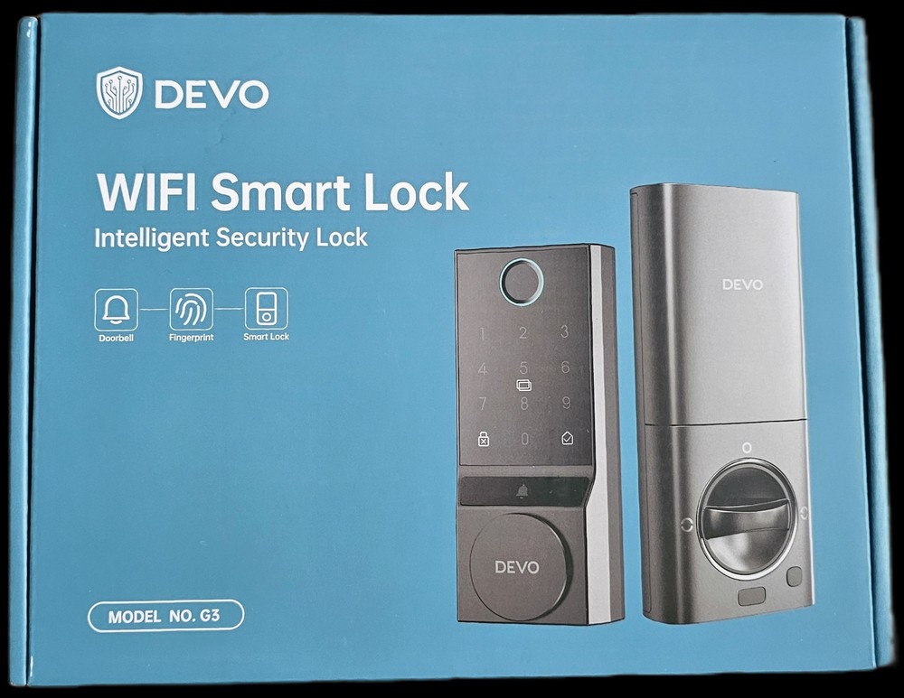 Devo G3 WiFi Smart Lock Fingerprint Keyless Entry Deadbolt Black Sealed