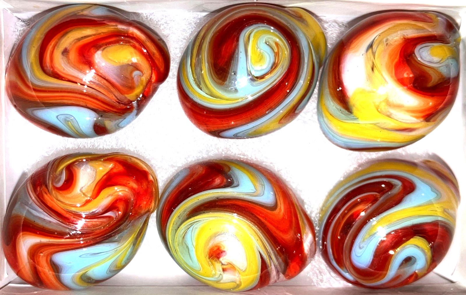 6 D.A.S. Easter Eggs Marble Ingots Box Set Egg Marbles Mae Ellen Twists E