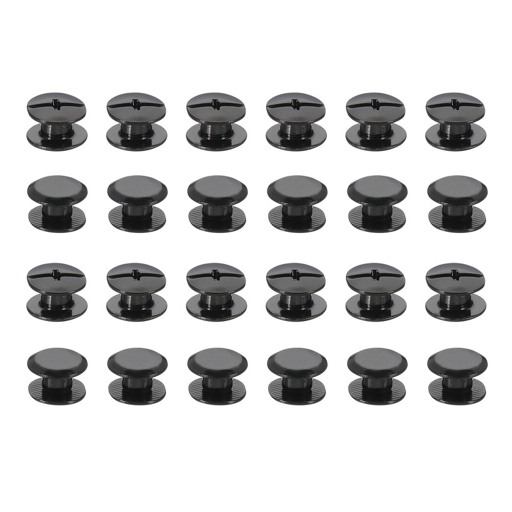 24 Sets Chicago Screws, 4mm l Galvanized Iron Chicago Screw Binding Post