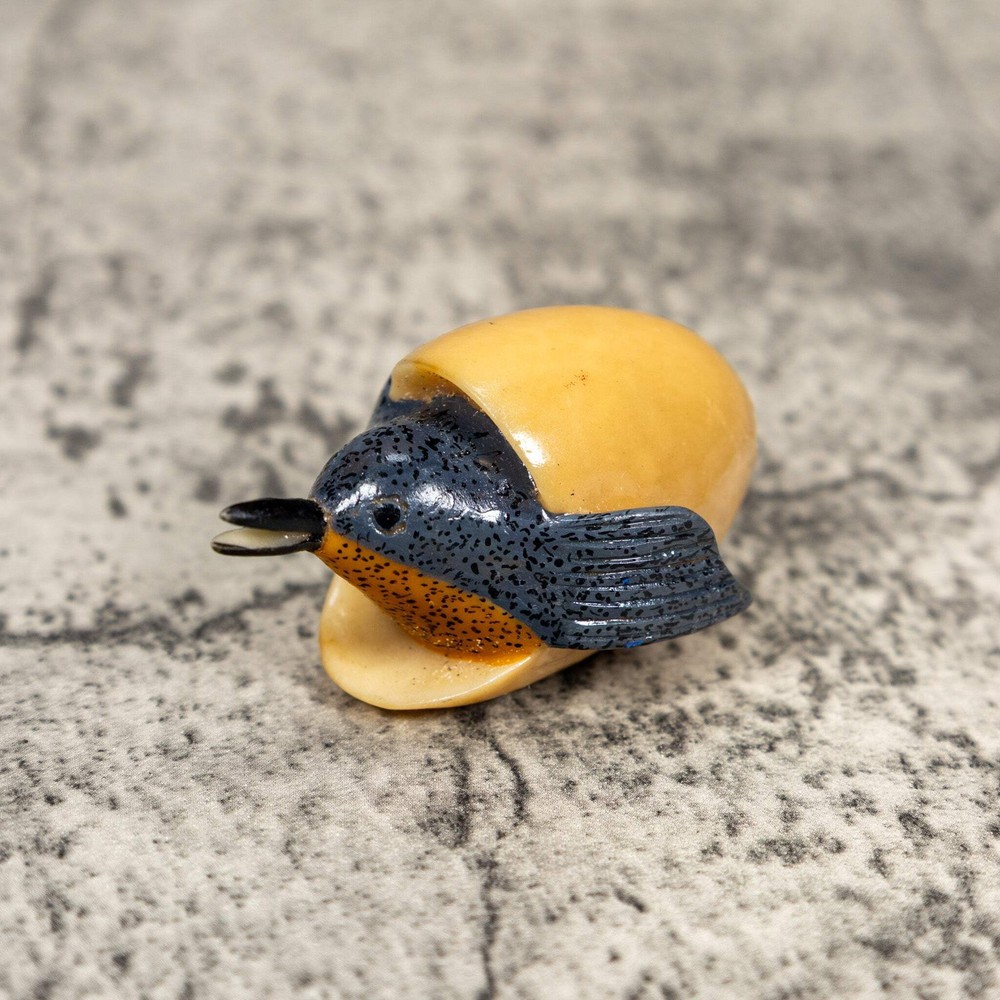 Seed Eater Bird Emerging Egg Tagua Carving