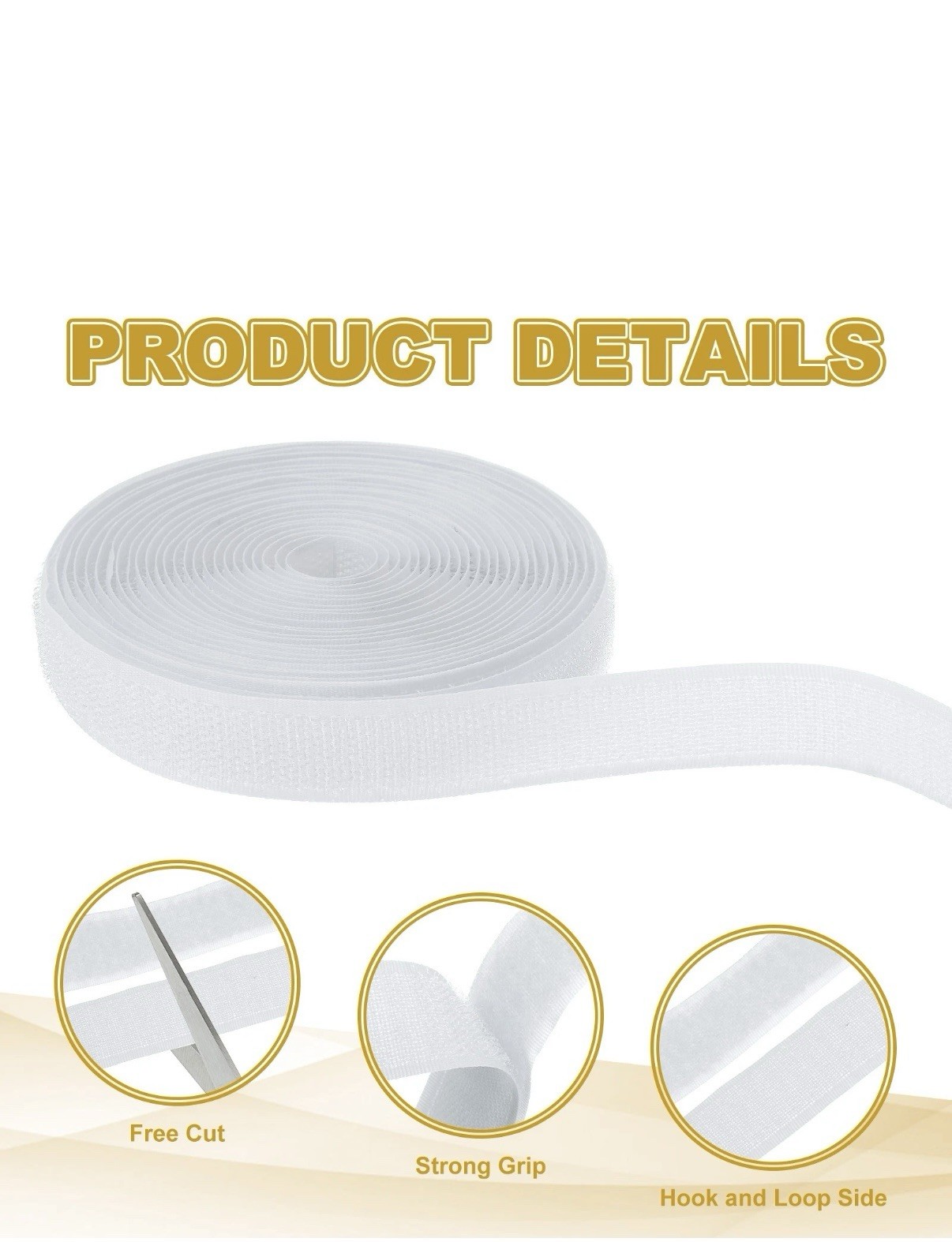 30 Feet Strong Nylon Self-Adhesive Hook and Loop Tape 3/4” Wide Tape.