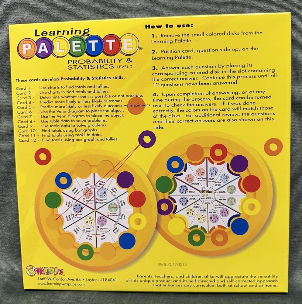 Learning Palette Math Probability & Statistics Level 2 Home School Learning