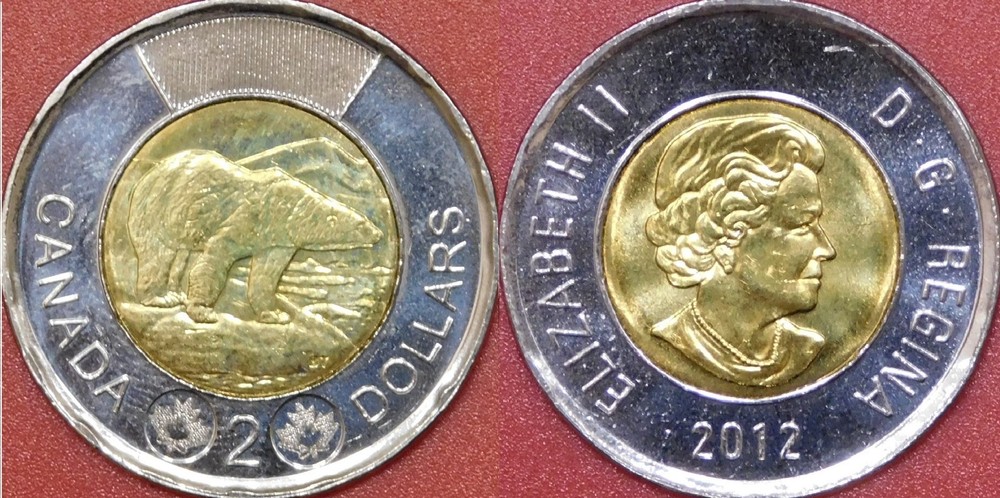 Brilliant Uncirculated 2012 Canada New Style 2 Dollars From Mint's Roll