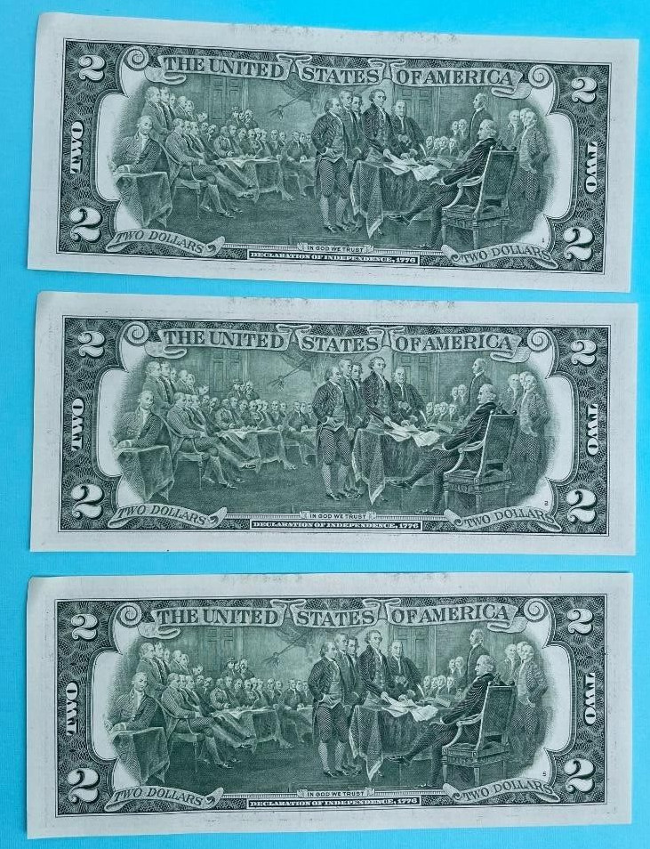 One Uncirculated 2017 Two Dollar Bill $2 Minted in San Francisco Sequential