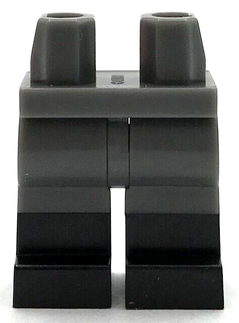 Lego New Dark Bluish Gray Minifigure Pants Legs with Black Boots Pattern Parts