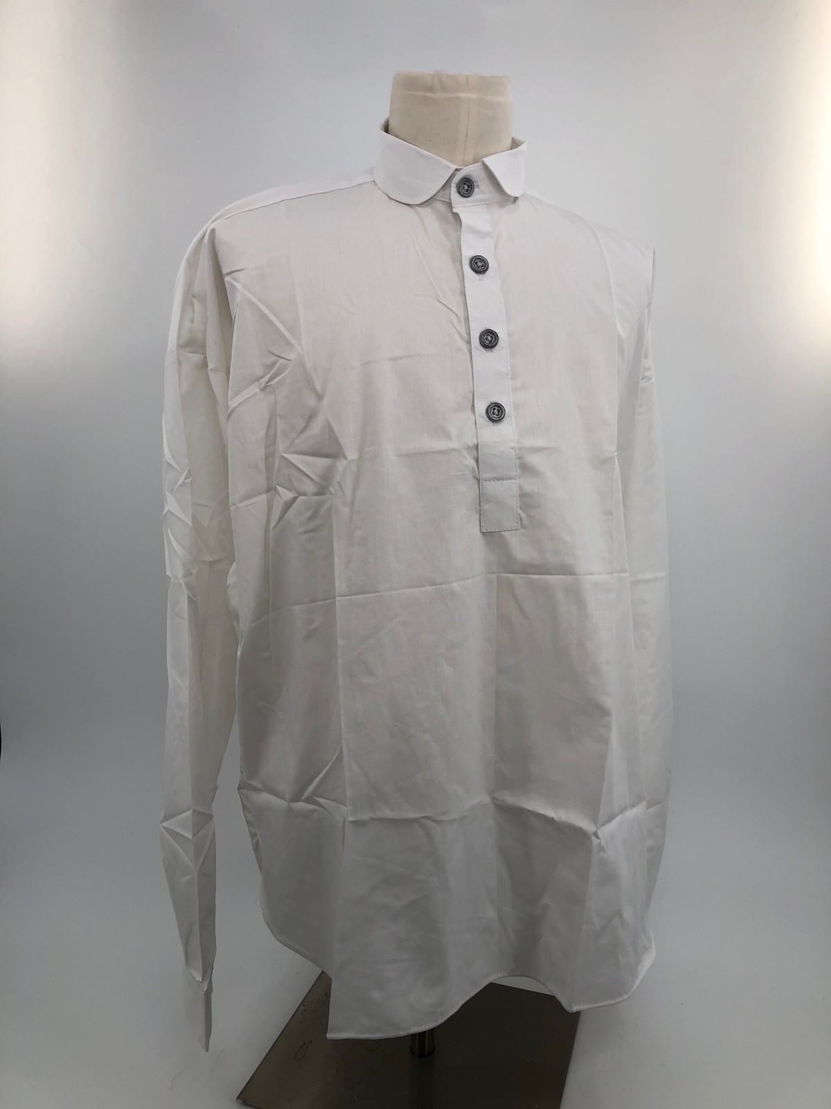 White Cotton Shirt - Four Metal Button Closure Size XL