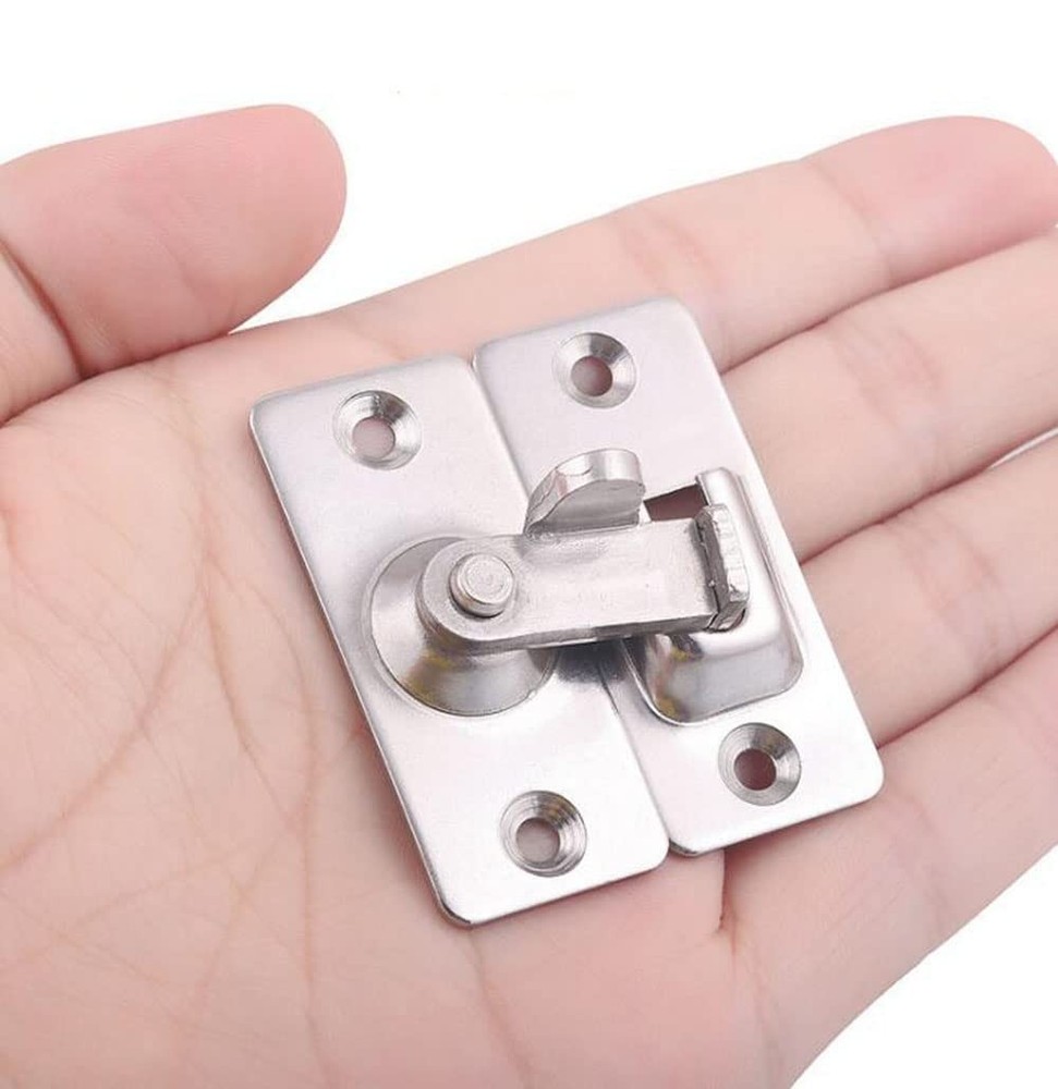 90 Degree Right Angle Gate Latches, Latches for Barn Doors, Windows, Silver