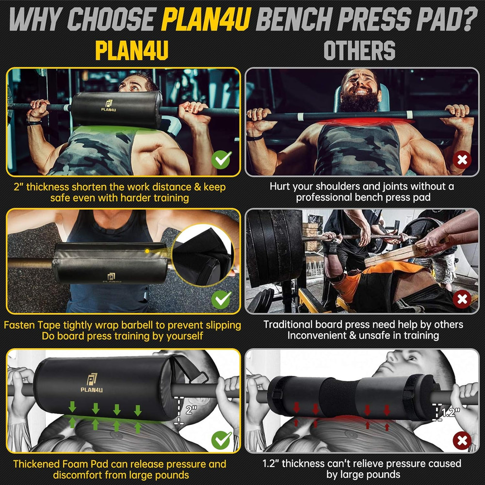 Upgraded Barbell Pad for Hip Thrust & Bench Press Weightlifting Support