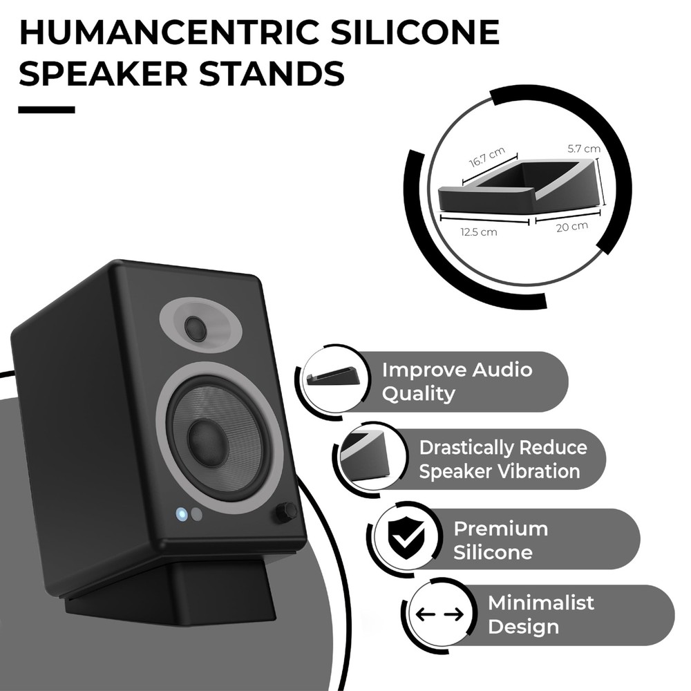 Speaker Stands Wedge, Anti Vibration Silicone Angled Riser