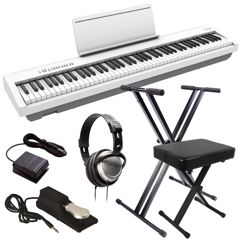 Roland FP-30X Digital Piano - White KEY ESSENTIALS BUNDLE