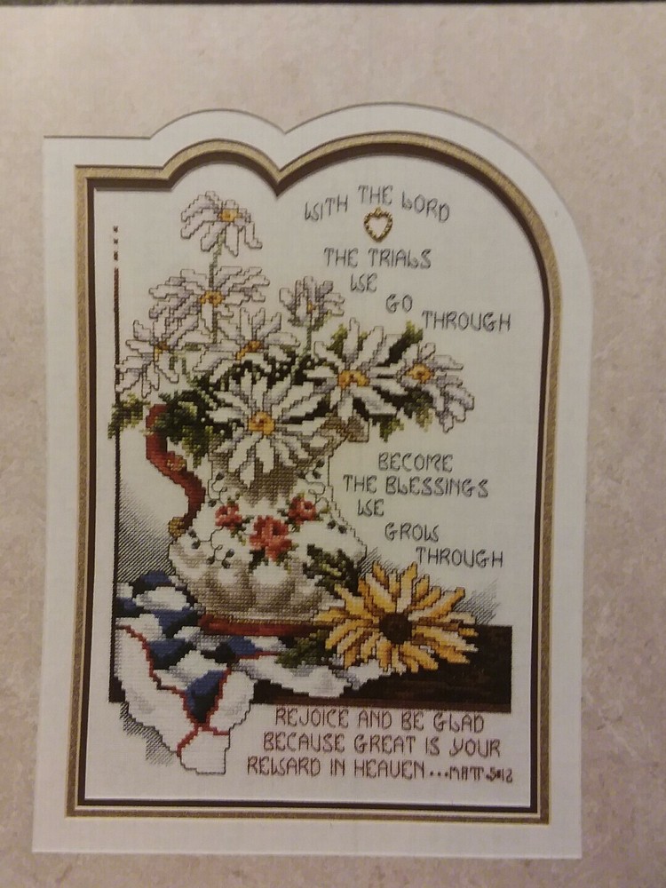 Trials Become Blessings Floral OOP Cross Stitch PATTERN (T)