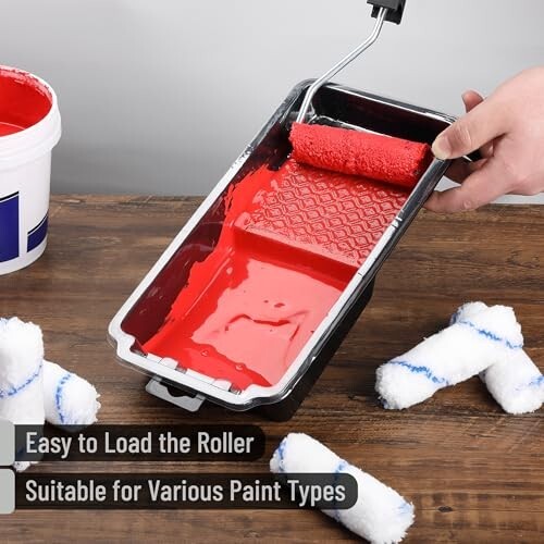 Paint Roller Tray 4 inch, 20 Pcs Disposable Plastic Liners, 1 Pcs Roller Frame