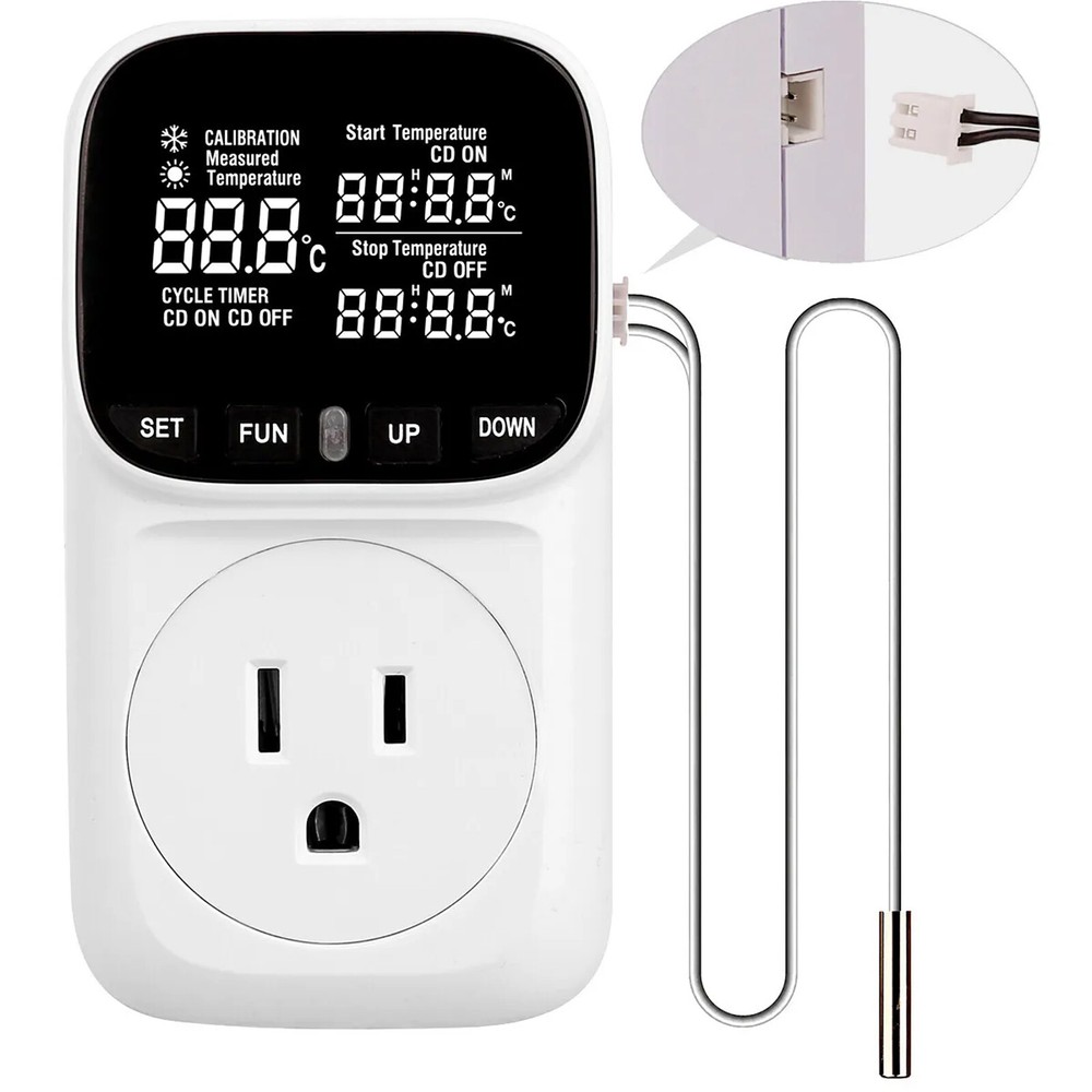 Digital Thermostat Outlet Plug Temperature Controller Outlet Socket 110V LCDsMvJ