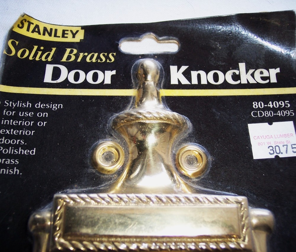 STANLEY Solid Brass Door Knocker 80-4095 Classic Traditional NOS Was $30.75