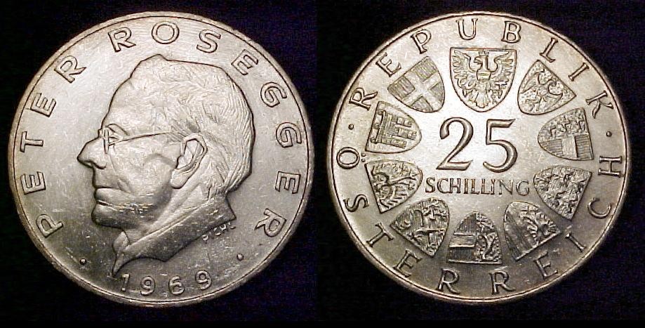 AUSTRIA 1969 25 Schilling BU