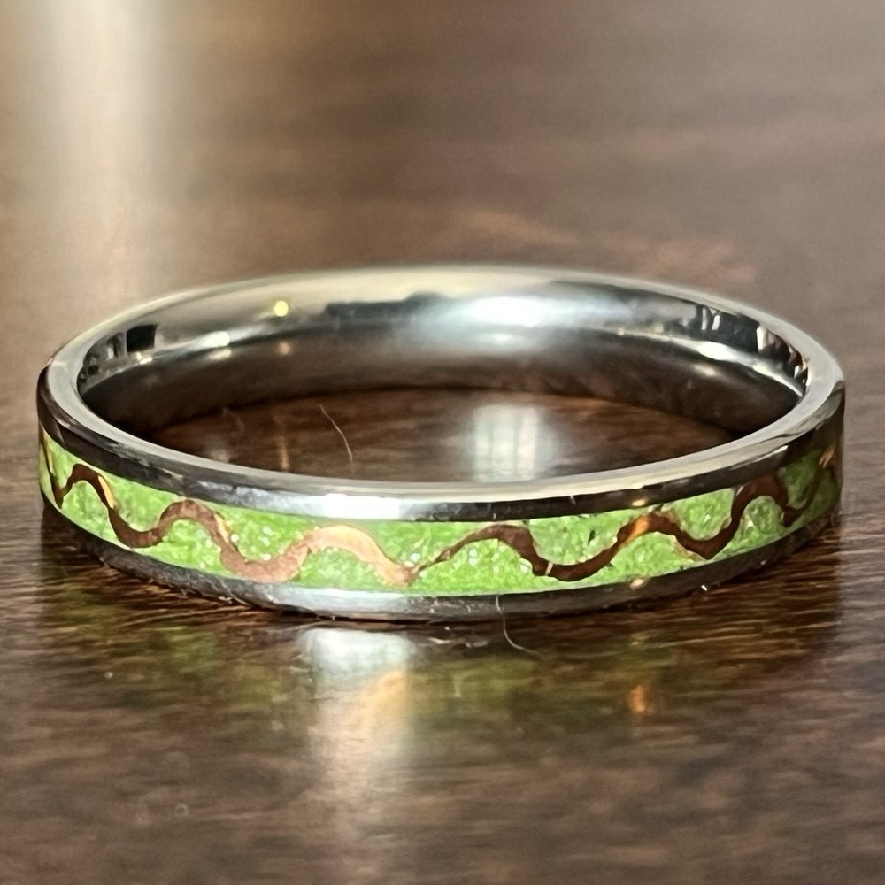 Handcrafted Peridot & Copper Ring