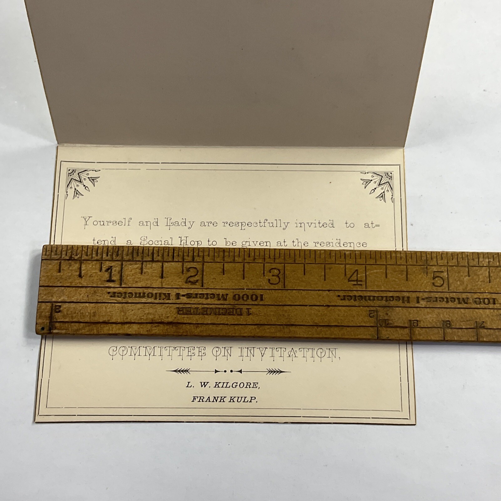 1883!! Madison County, Ohio, London, Social Hop Party Invitation Paint Township