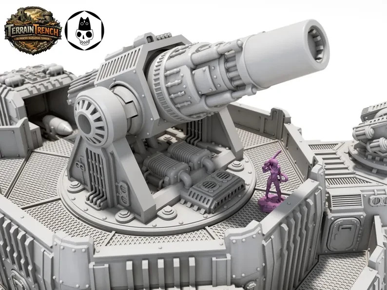 Large Planetary Defense Cannon - Sci fi Structure Scenery Terrain 28/32mm