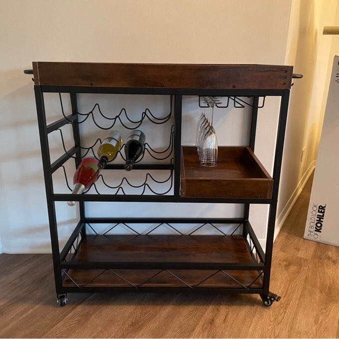 bar cart on wheels
