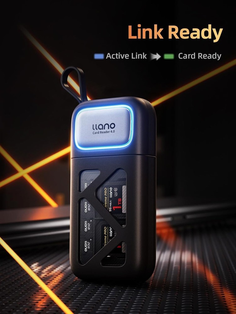 Quick Transfer 2-in-1 SD/Micro SD Card Reader Adapter with Built-in Storage Case