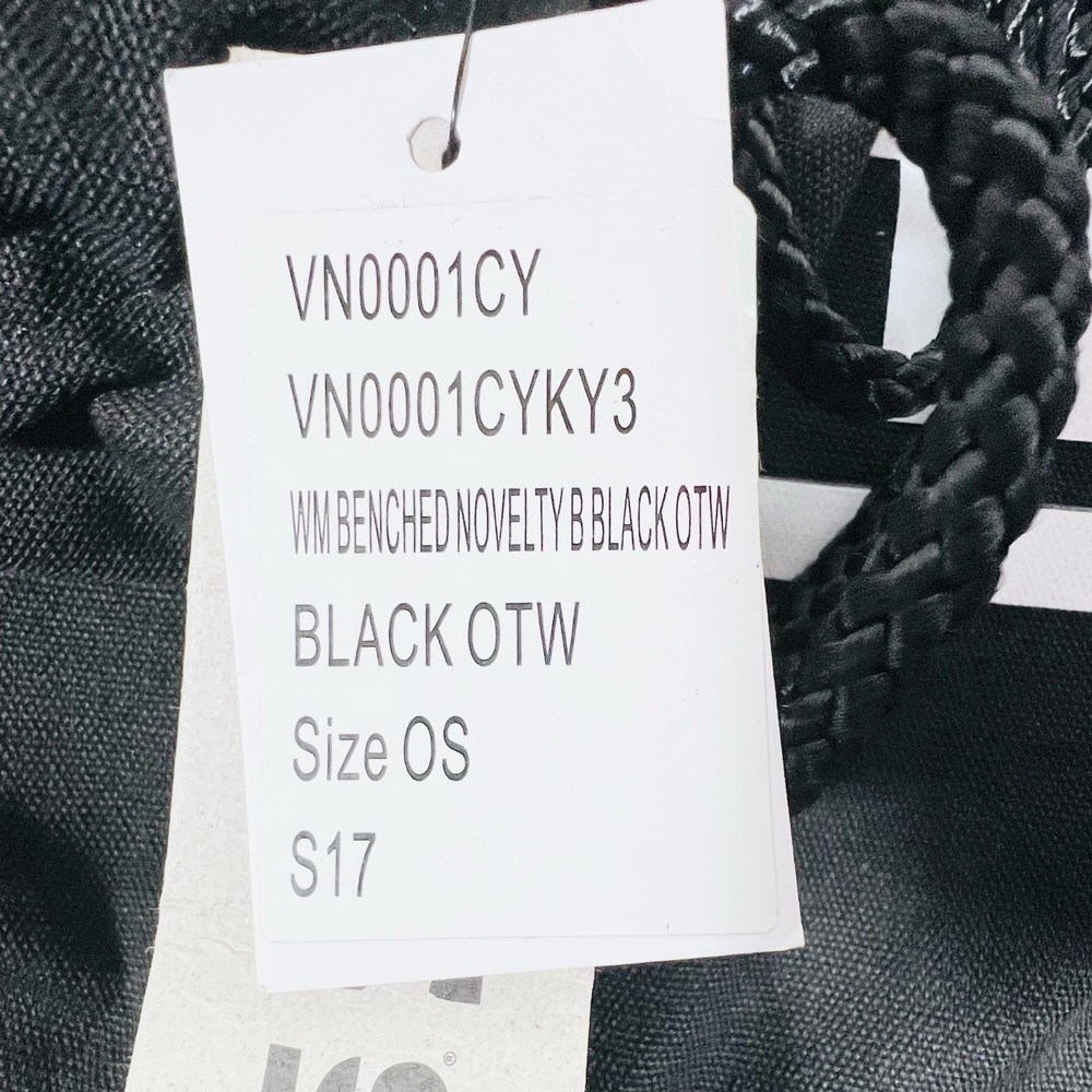 Vans Bench Bag Backpack Black Red White Classic Logo Drawstrings Closure