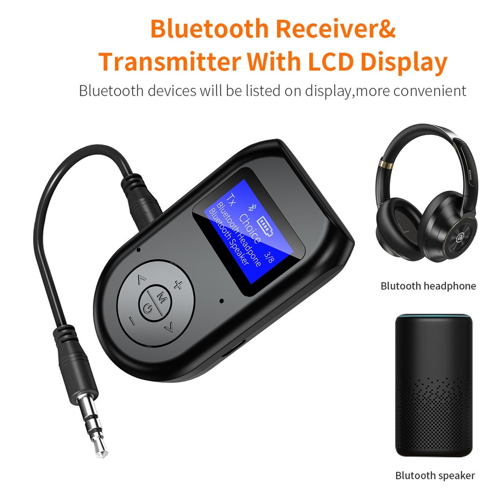 3 in1 Hands-Free Bluetooth 5.0 Transmitter Receiver Wireless Audio 3.5mm Adapter