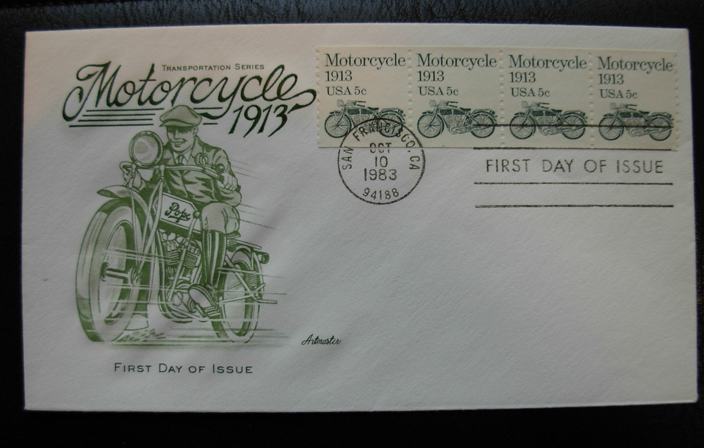 1899 Motorcycle Transportation Coils FDC