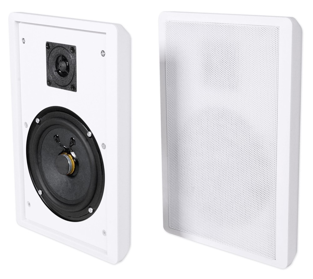 Technical Pro Home Karaoke Machine System+(4) 5.25" White Wall Mount Speakers