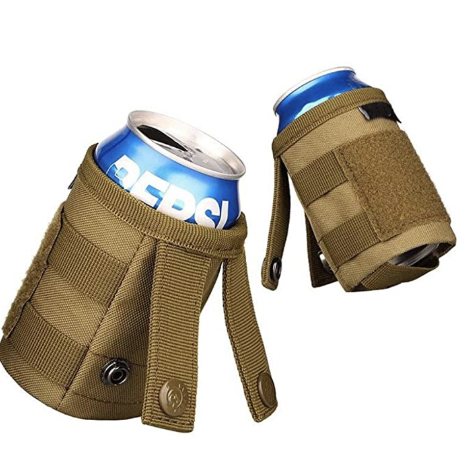 Tactical Beer Bottle Holder w/Flag Patch//Tactical Beverage Cooler//Molle Pouch